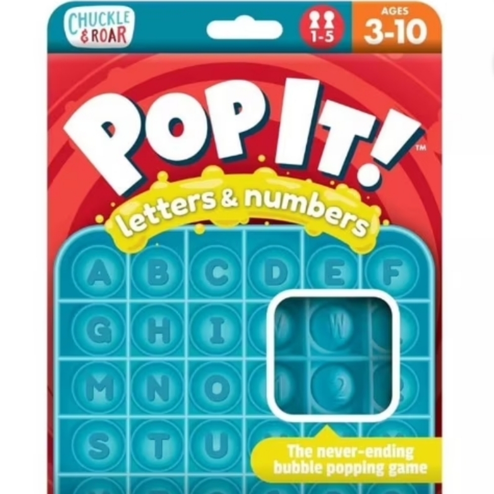 🦊Pop It! Letters & Numbers Blue